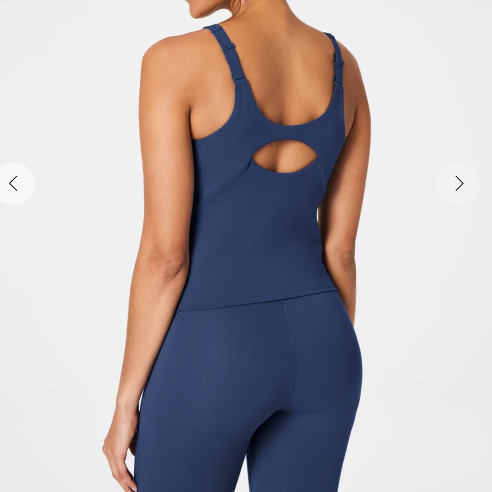 NWT Spanx Get Moving Shelf Tank - Deep Azure - Size Medium - Picture 6 of 10